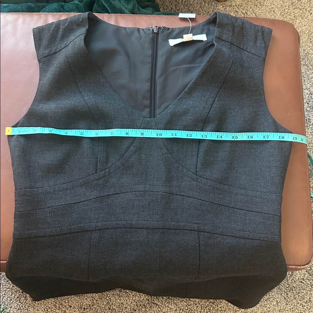LOFT Gray Sleeveless Sheath Dress with V-Neck - Picture 6 of 7